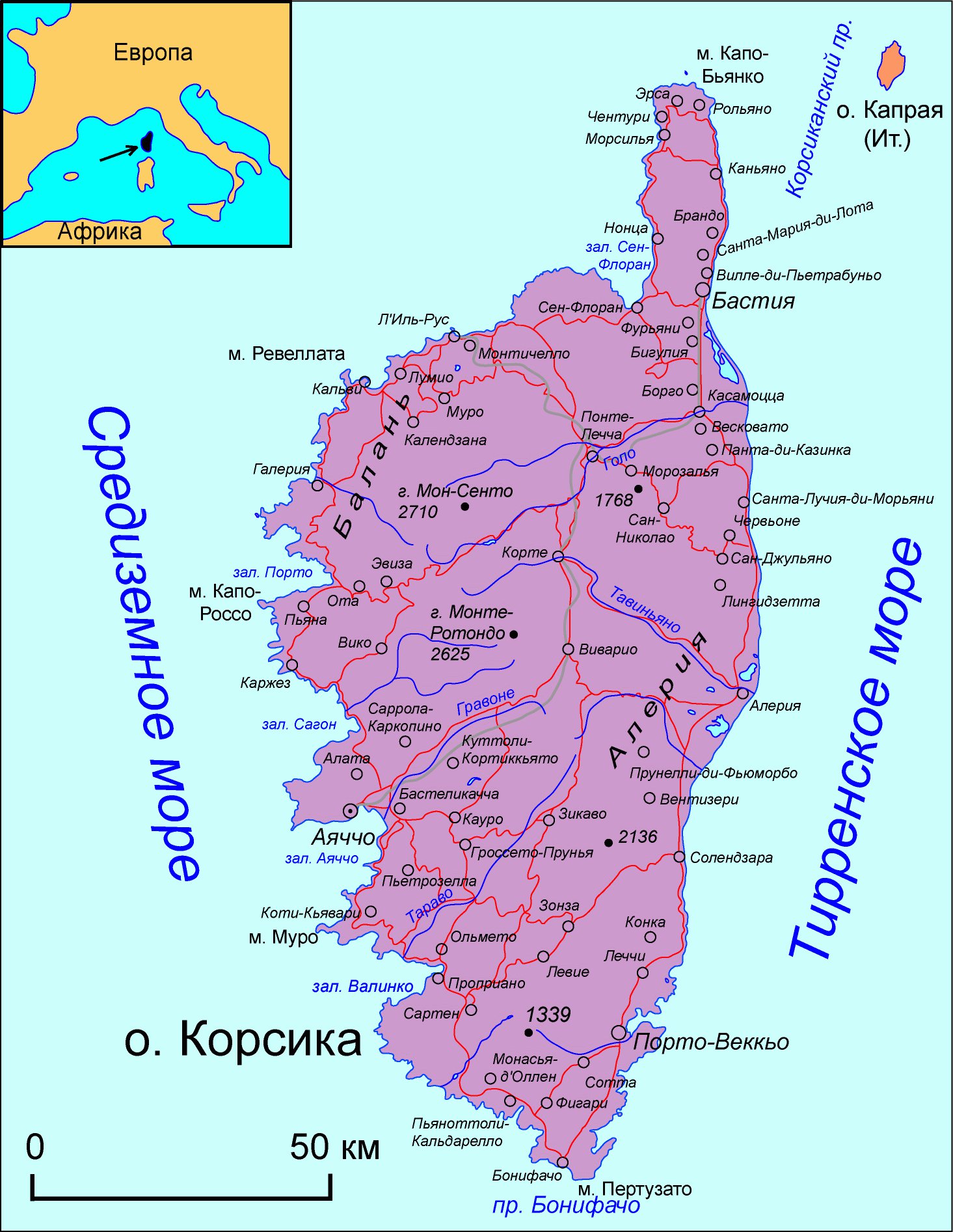 Corse map